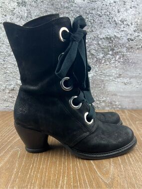 601 John Fluevog GLADSTONE Black Lace-Up Leather ankle Boots - Women 8